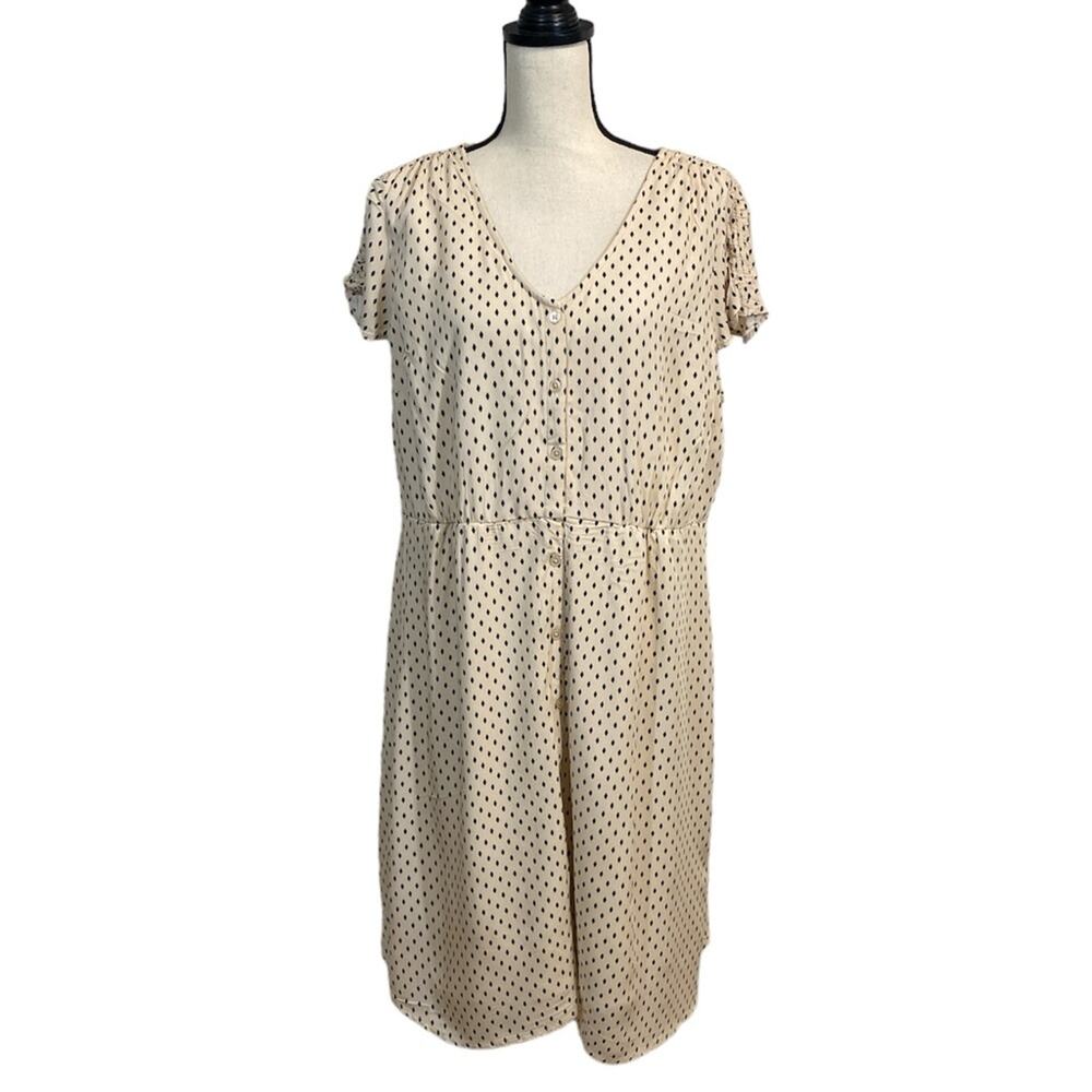Lane Bryant V-Neck Retro Diamond Print Dress Size 16
